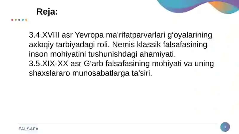 G‘arb falsafasining ustuvor yo`nalishlari 3