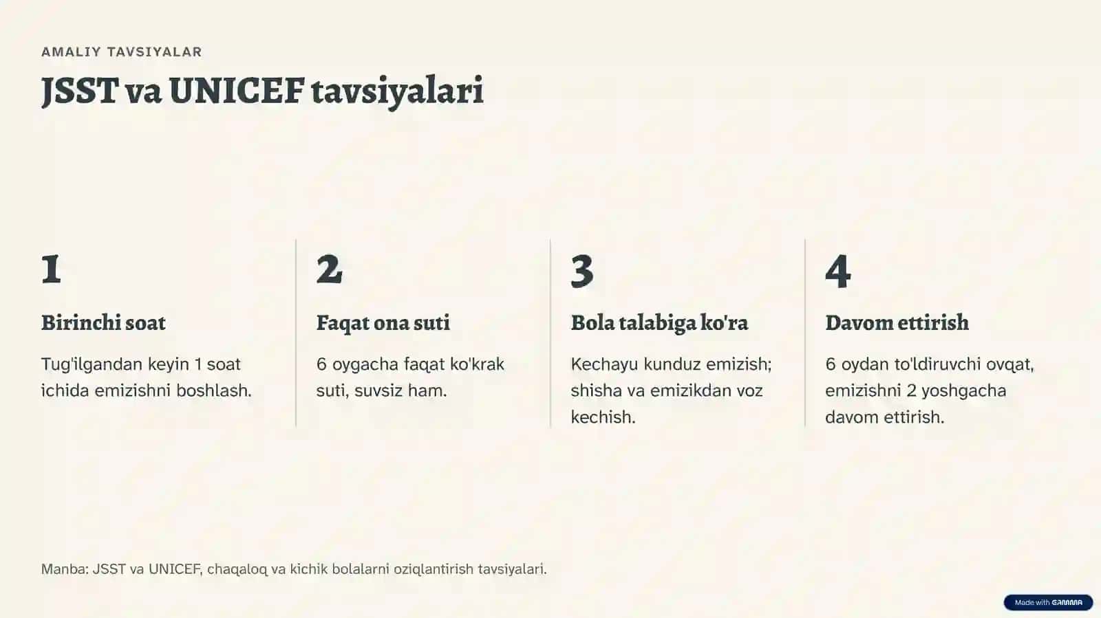 Ko'krak suti bilan emizish: ona va bola salomatligi poydevori 3