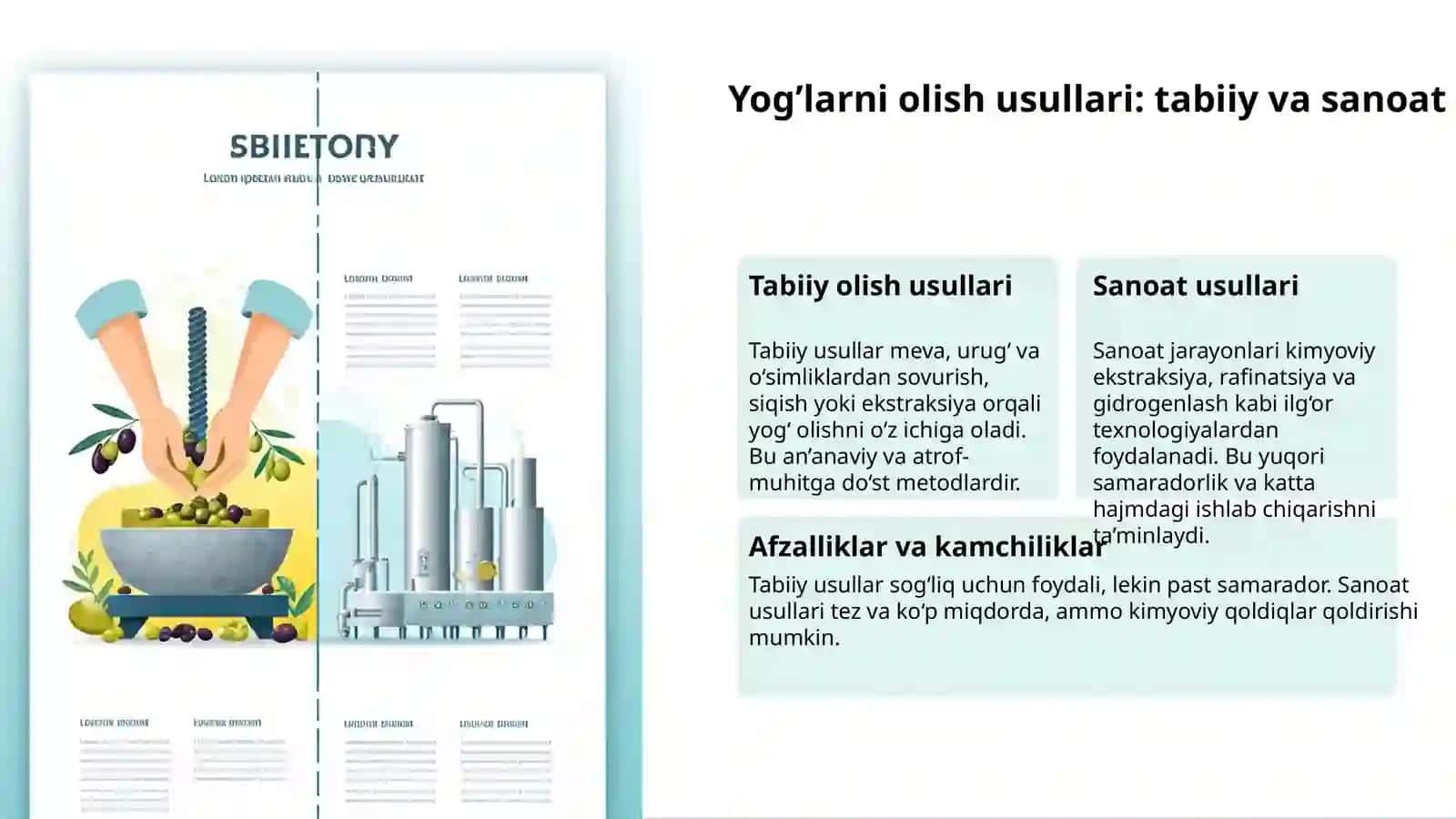 Yog’lar: Olinishi va Xossalari 3