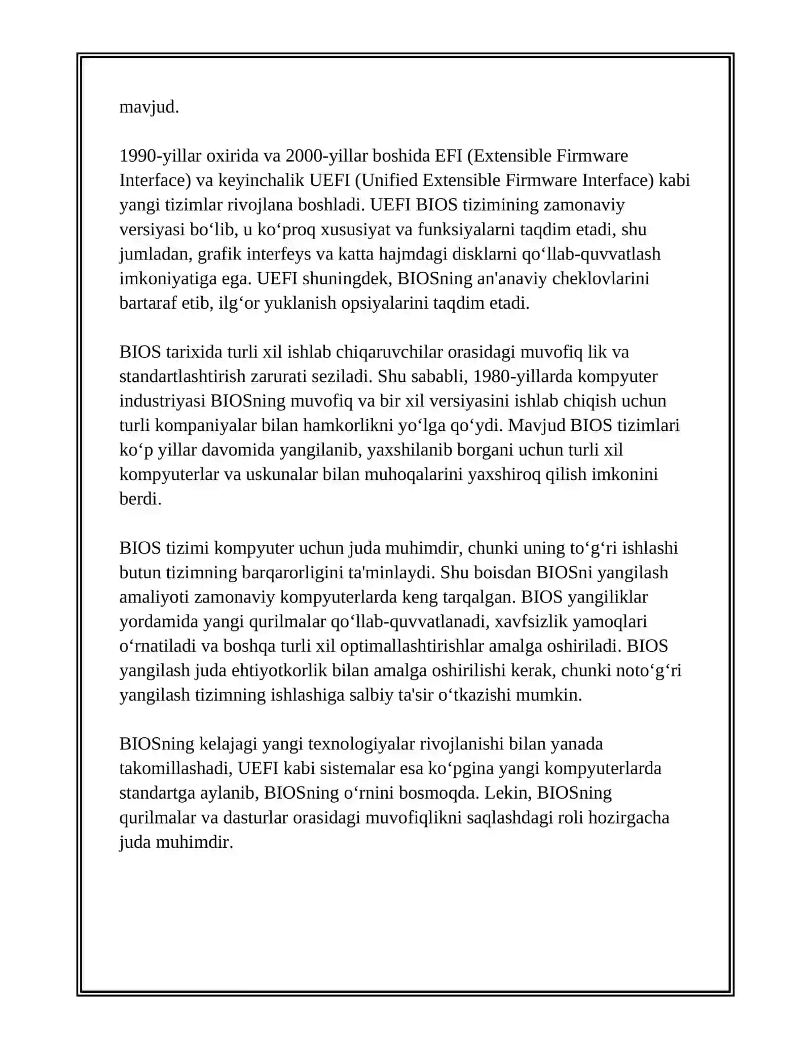 BIOS TIZIMIGA KIRISH 3