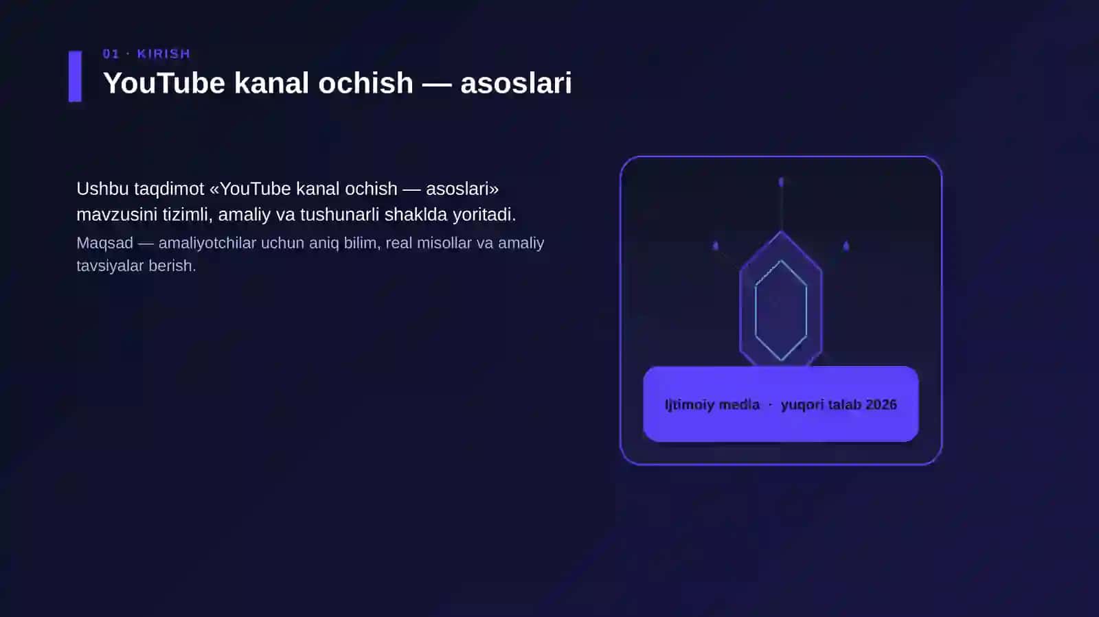 YouTube kanal ochish — asoslari 3