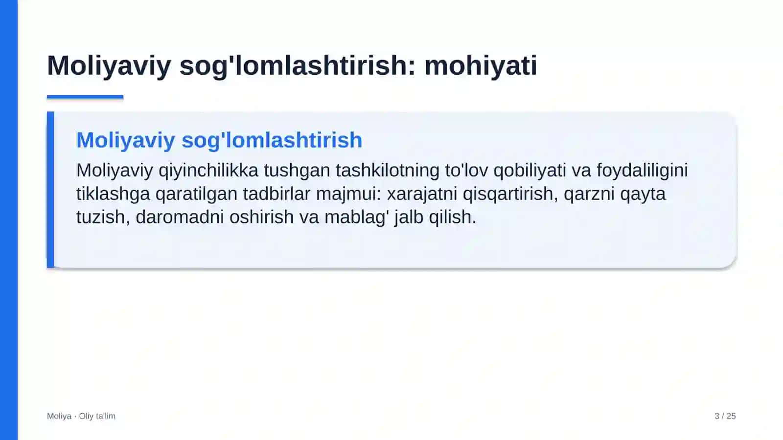 Ip yigiruv fabrikalarida moliyaviy sog'lomlashtirish 3