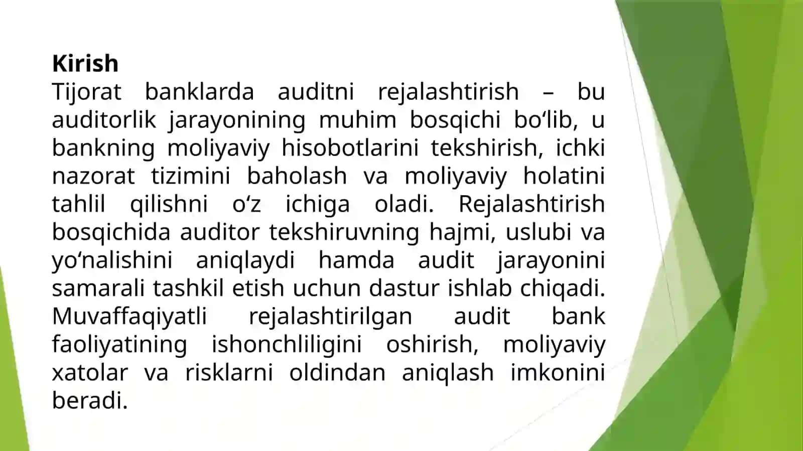 Tijorat banklarda auditni rejalashtirishning bosqichlari 3
