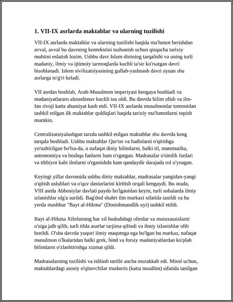 VII ASRDAN IX ASRGACHA BO'LGAN DAVRDA MAKTAB, TARBIYA VA PEDAGOGIK FIKR TARRAQIYOTI 3