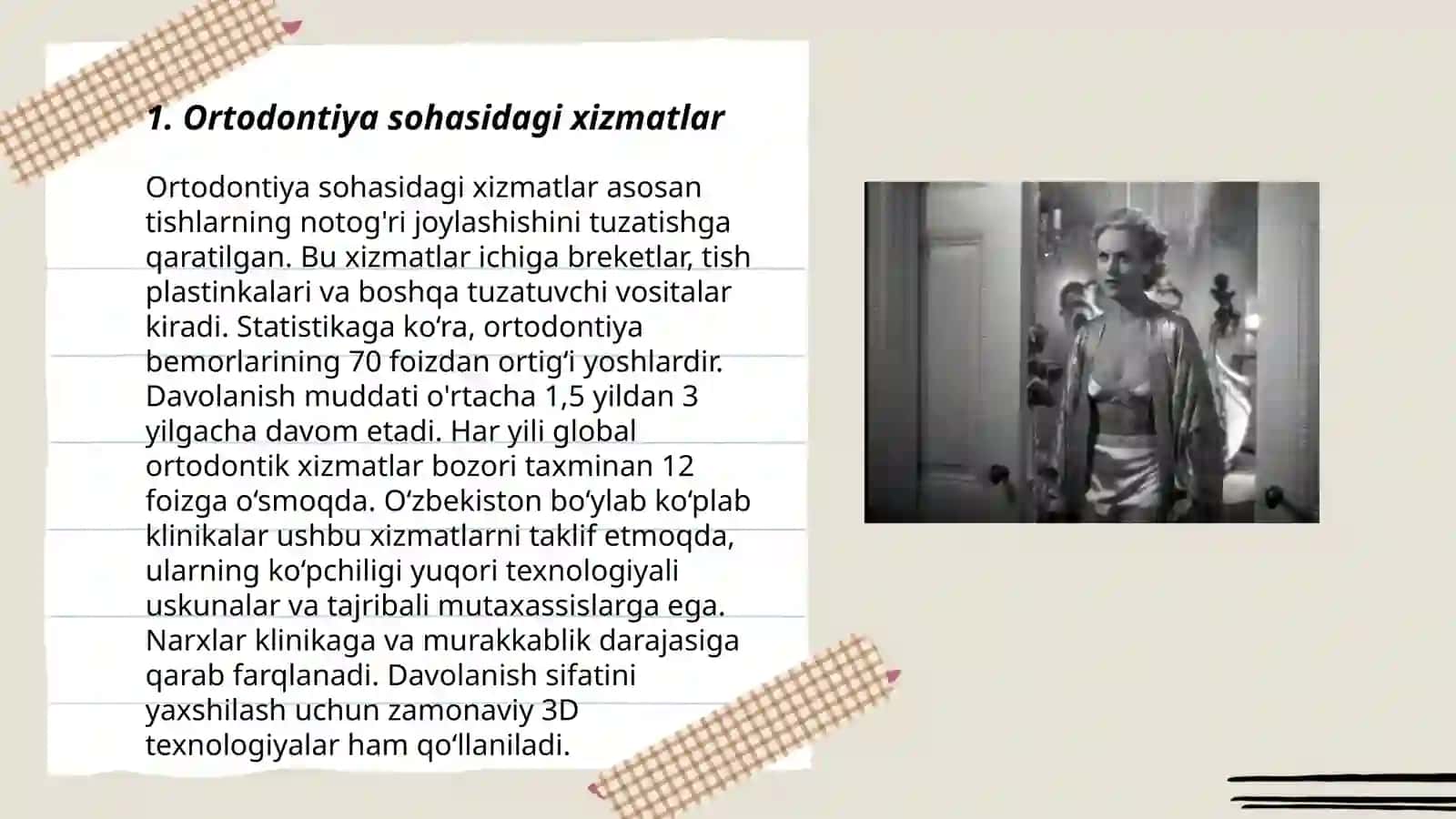 Ortodontiya sohasidagi xizmatlar 3