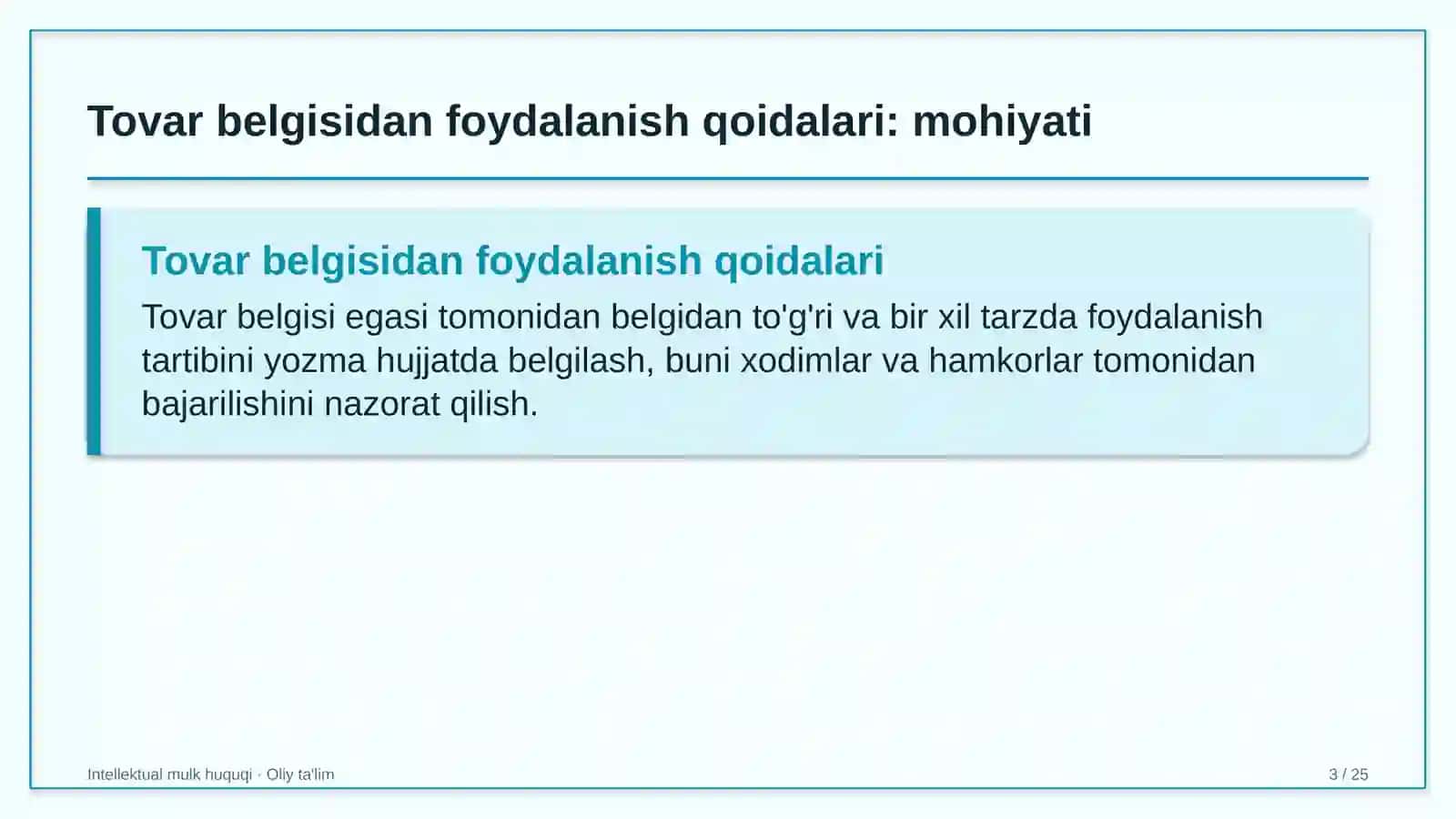 gid ekskursovodlik xizmatida tovar belgisidan foydalanish qoidalarini belgilash 6399 3