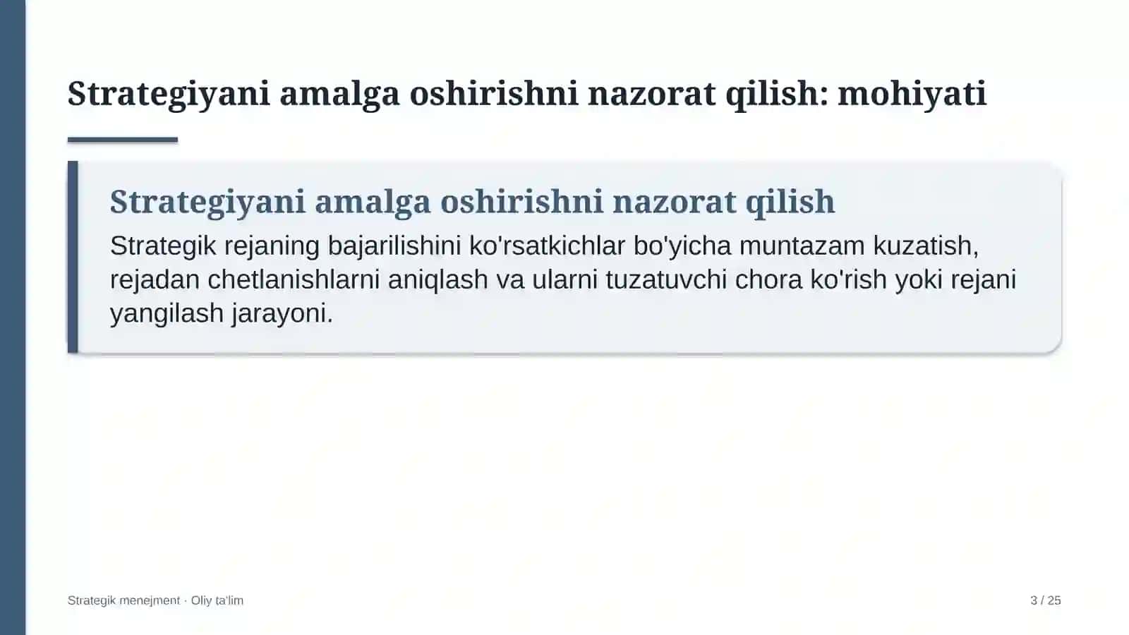 Strategik Menejment · Oliy Ta'lIm 3