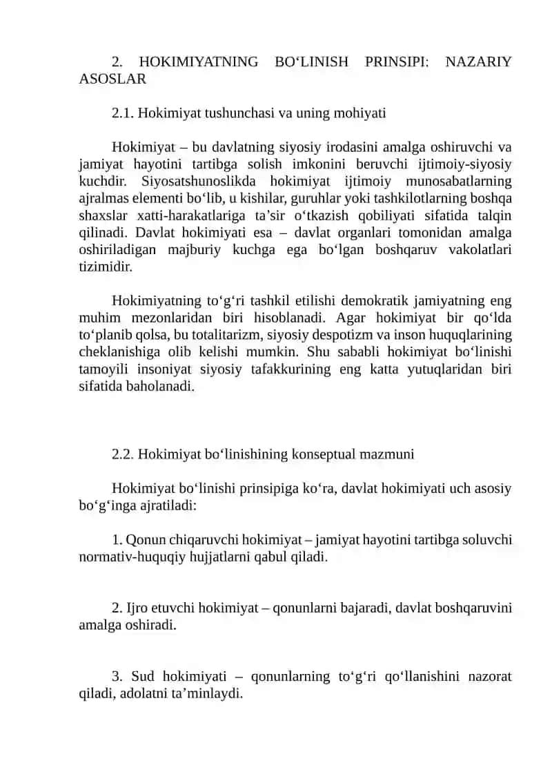 Hokimiyatning bo‘linish prinsiplari 3