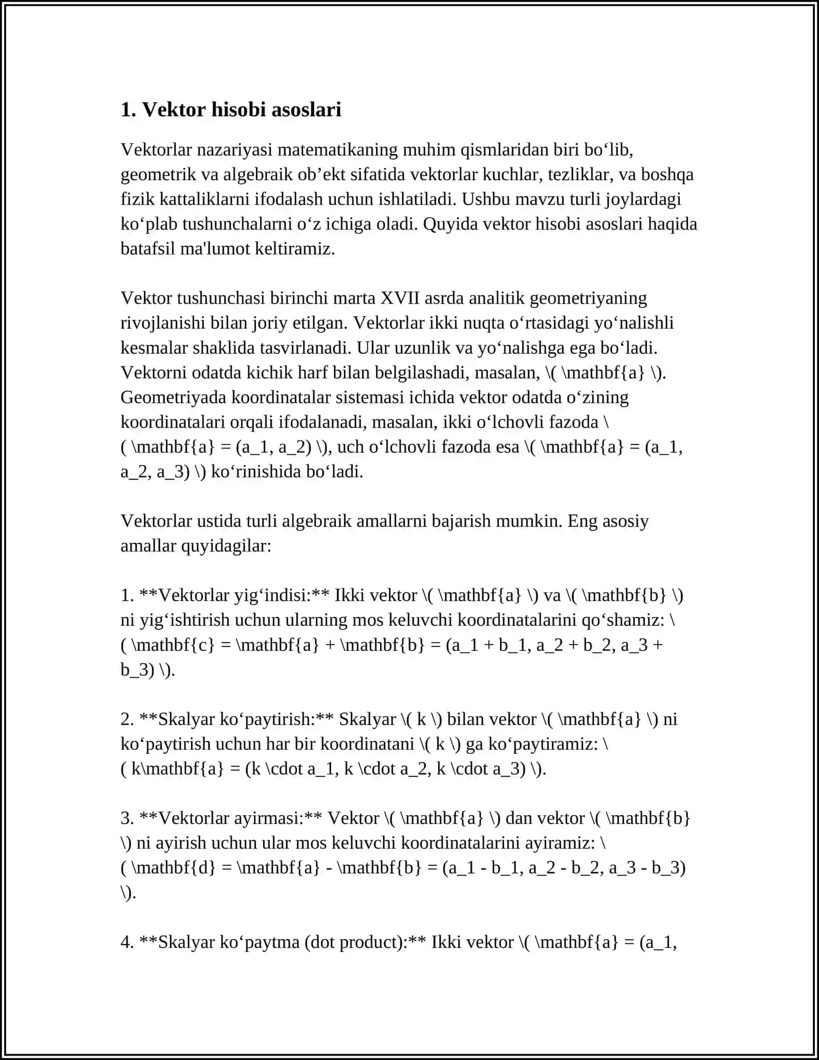 BIOLOGIK TIZIMLARNI MODELLASHTIRISHDA VEKTOR HISOB TATBIQLARI 3