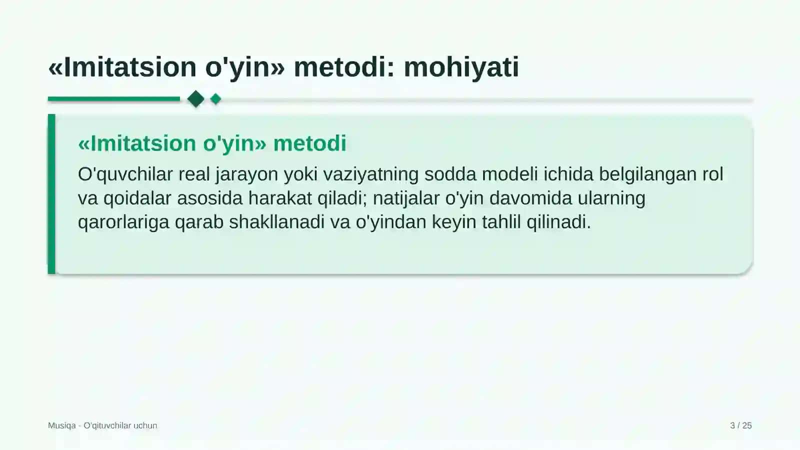 musiqa darslarida imitatsion o'yin metodidan foydalanish 9066 3