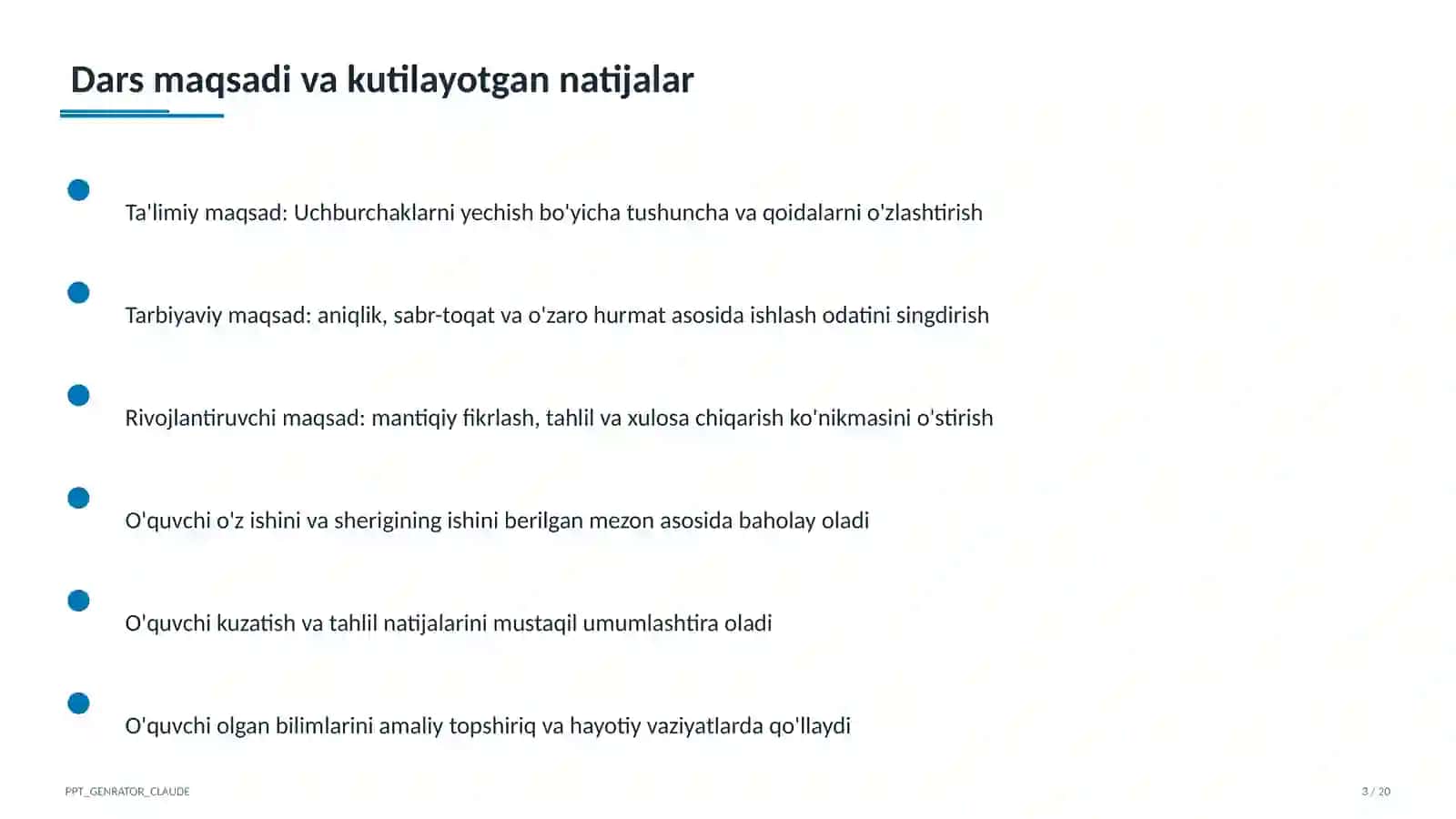 Uchburchaklarni yechish (9-sinf) 3