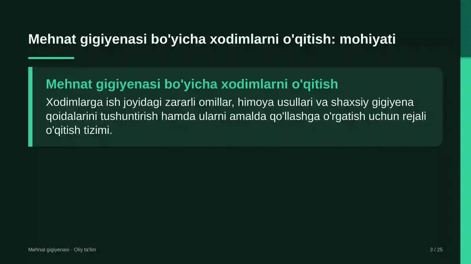 yuqumli kasalliklar shifoxonalarida mehnat gigiyenasi bo'yicha xodimlarni o'qitish 2763 3