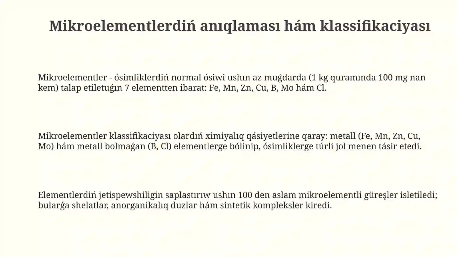 Mikroelementlar va ularning o‘simliklar oziqlanishidagi ahamiyati 3