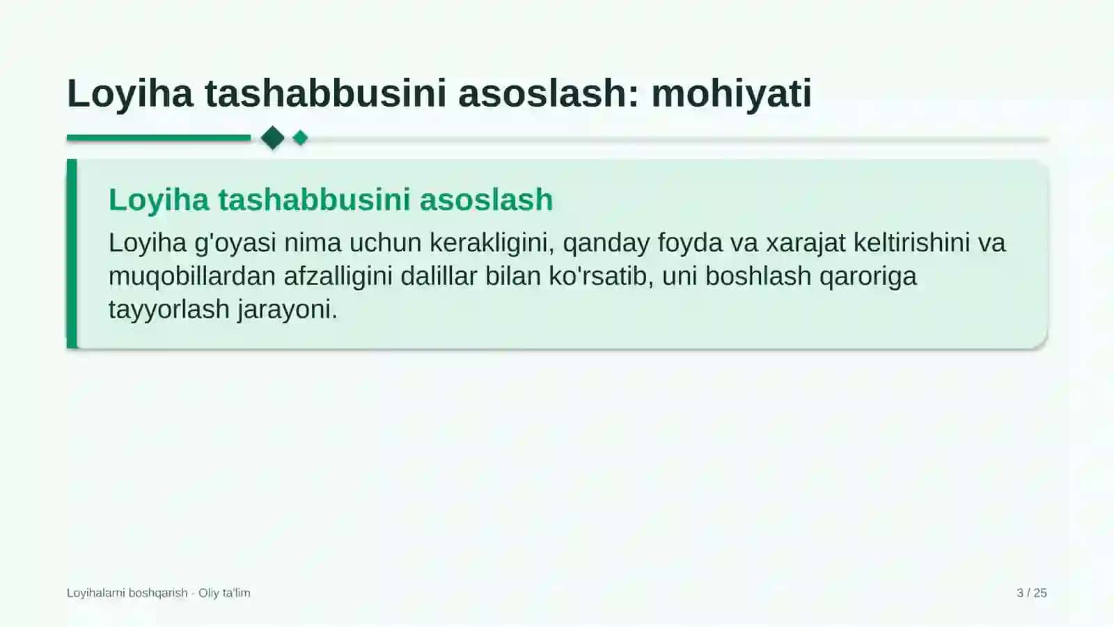 Alkogolsiz ichimliklar ishlab chiqarishda loyiha tashabbusini asoslash 3