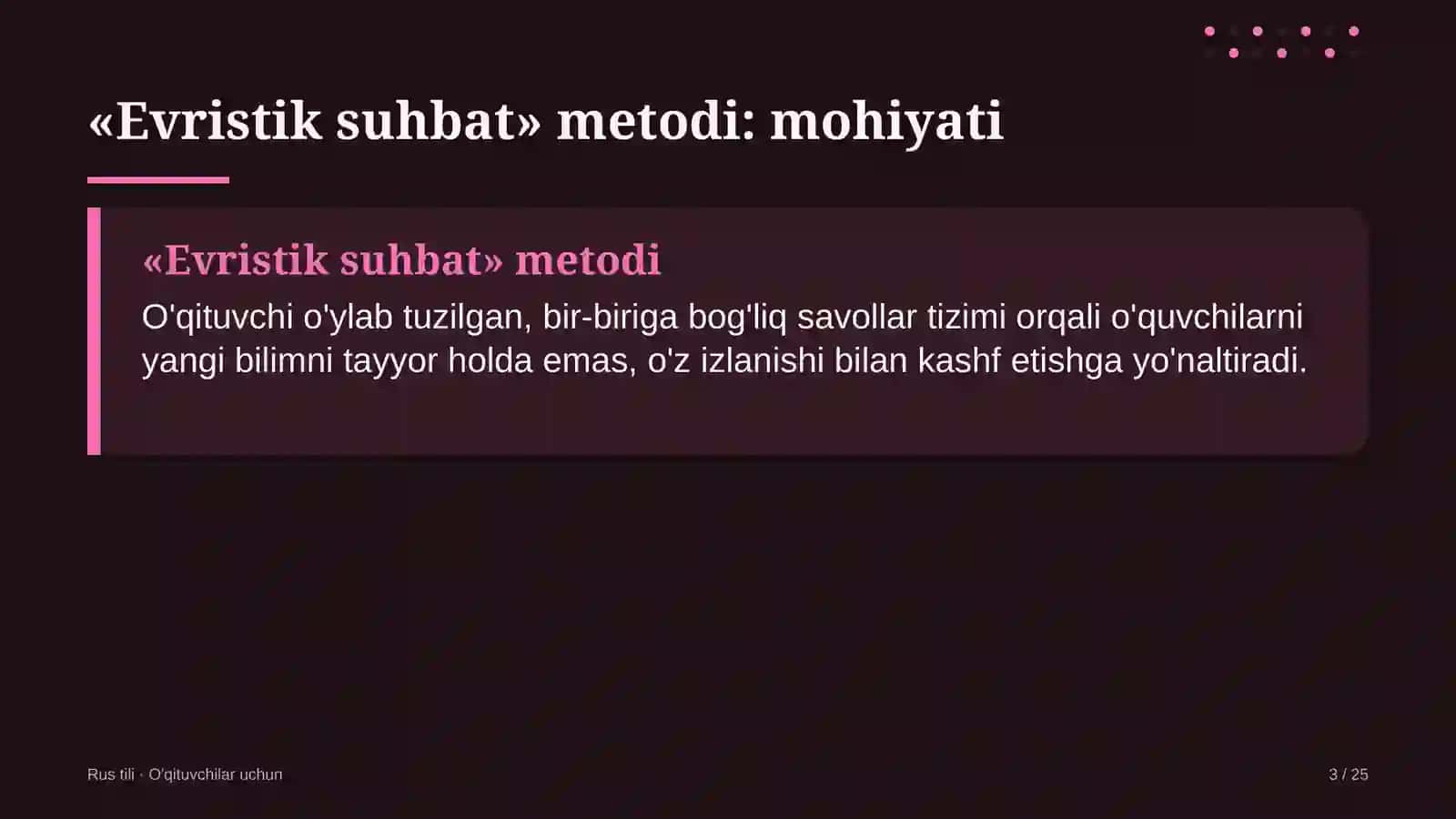 rus tili darslarida evristik suhbat metodidan foydalanish 6431 3
