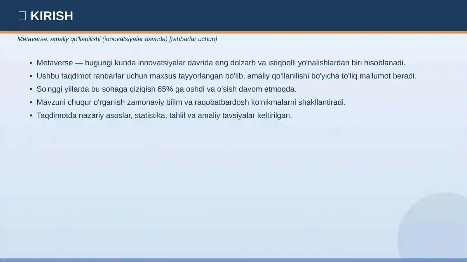 Metaverse: amaliy qo'llanilishi (innovatsiyalar davrida) [rahbarlar uchun] 3