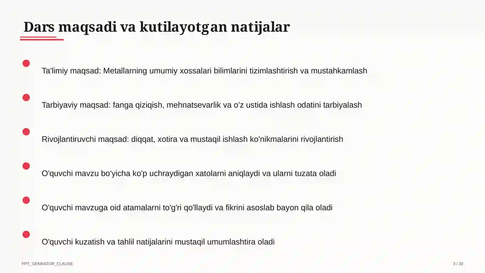 Metallarning umumiy xossalari (9-sinf) 3