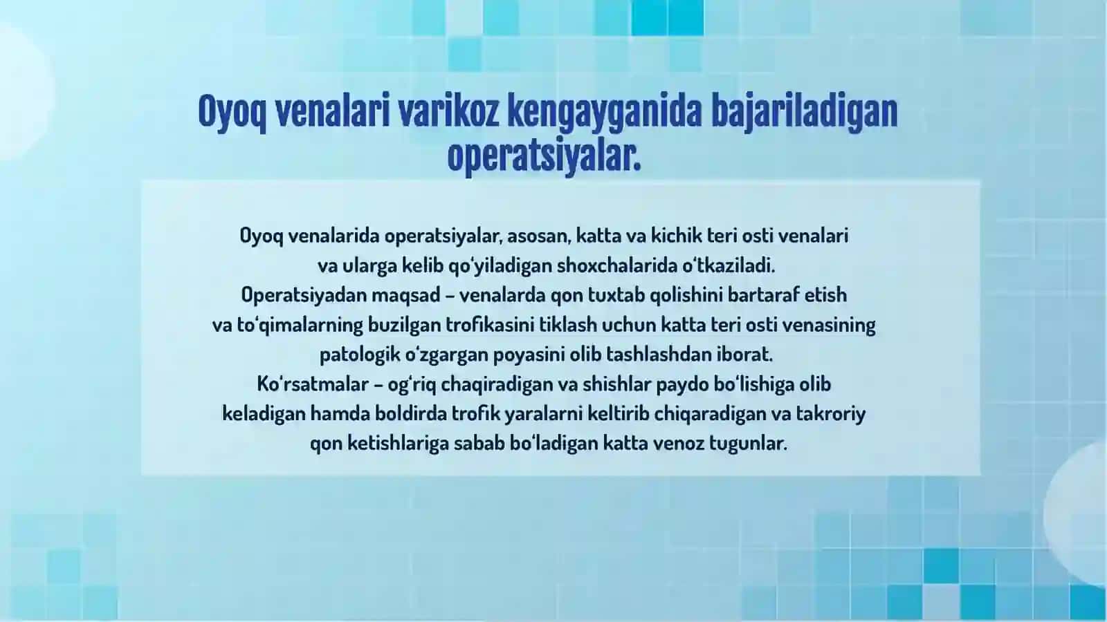 Son varikoz kengayishida o‘tkaziladigan operatsiyalar 3