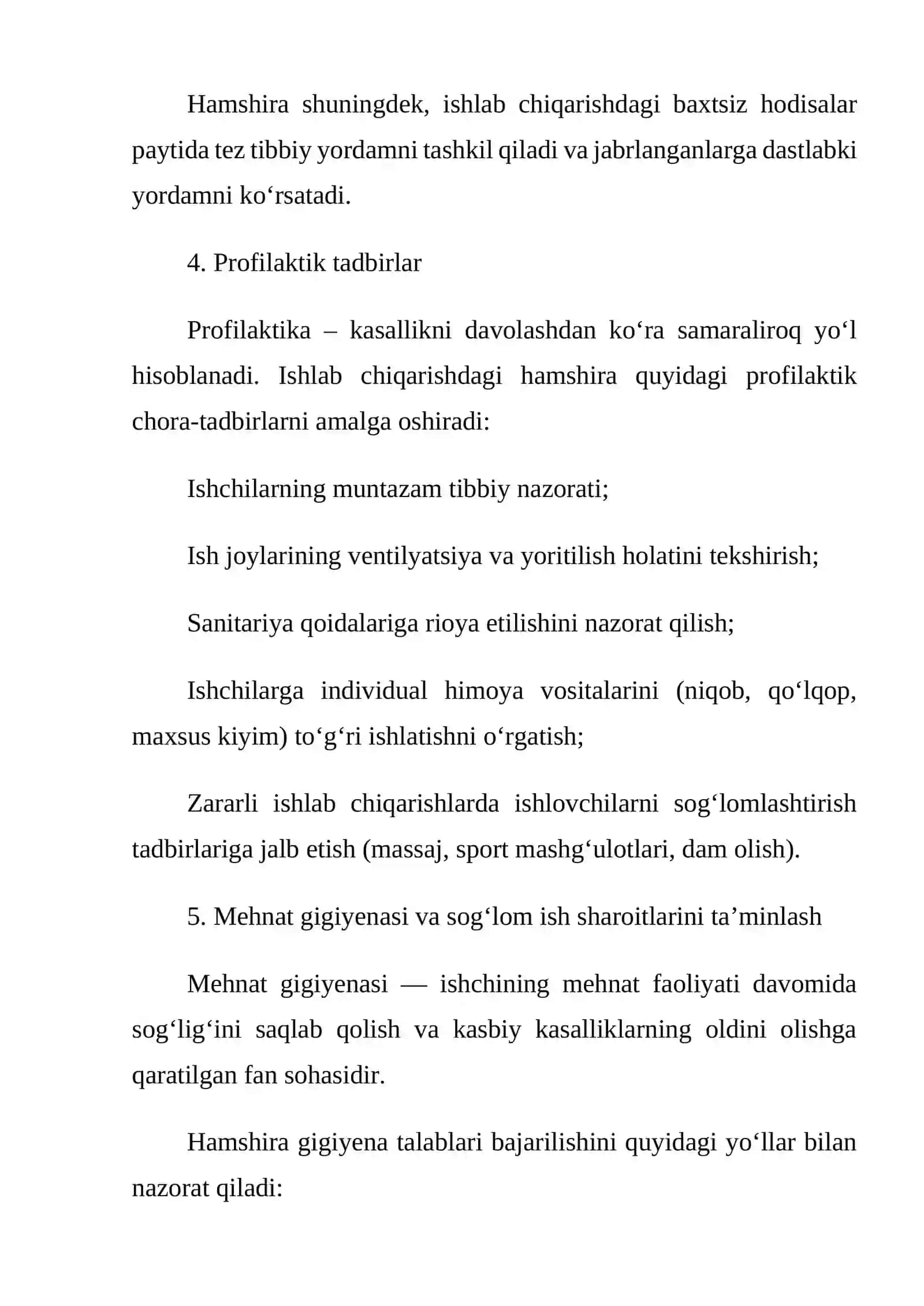 Ishlab chiqarish korxonalaridagi ishchilar salomatligini muhofaza qilish 3