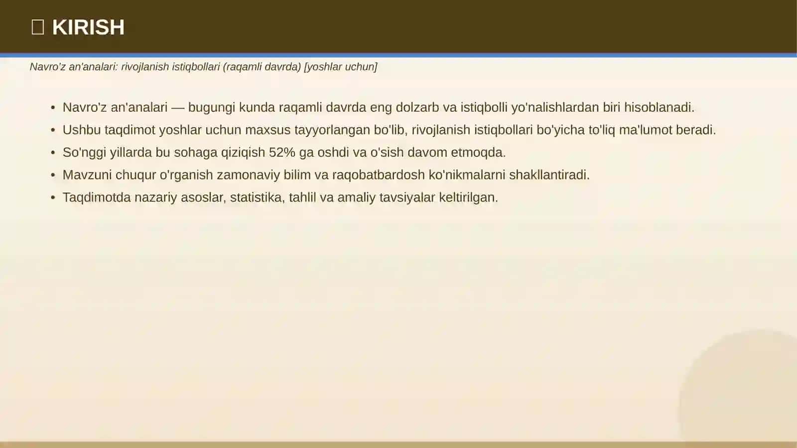 Navro'z an'analari: rivojlanish istiqbollari (raqamli davrda) [yoshlar uchun] 3