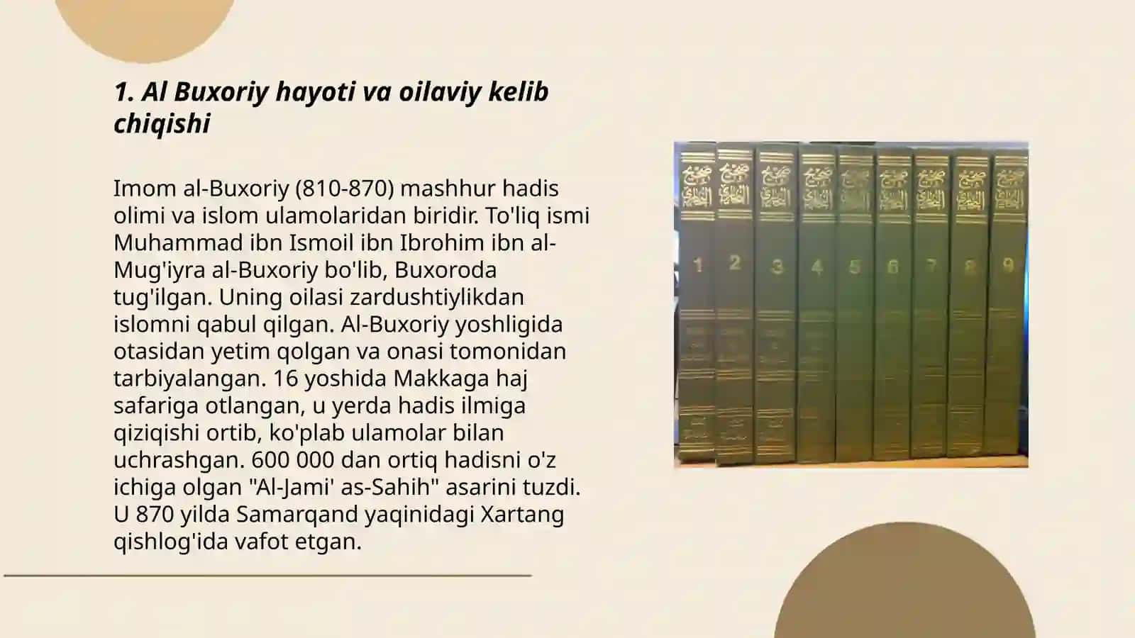 Al Buxoriy hayoti 3