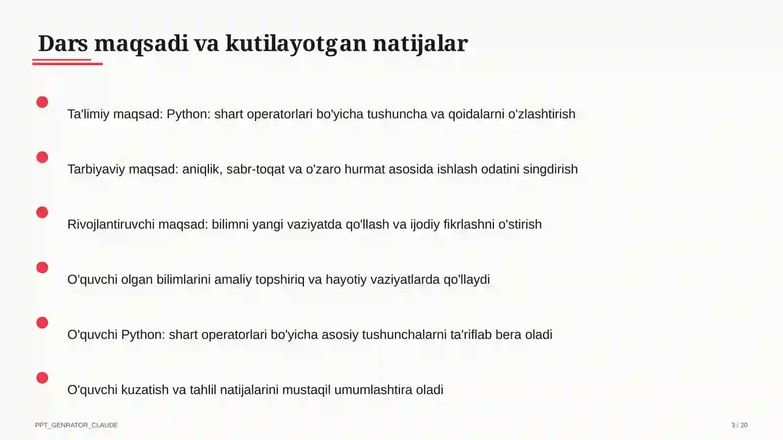 Python: shart operatorlari (8-sinf) 3