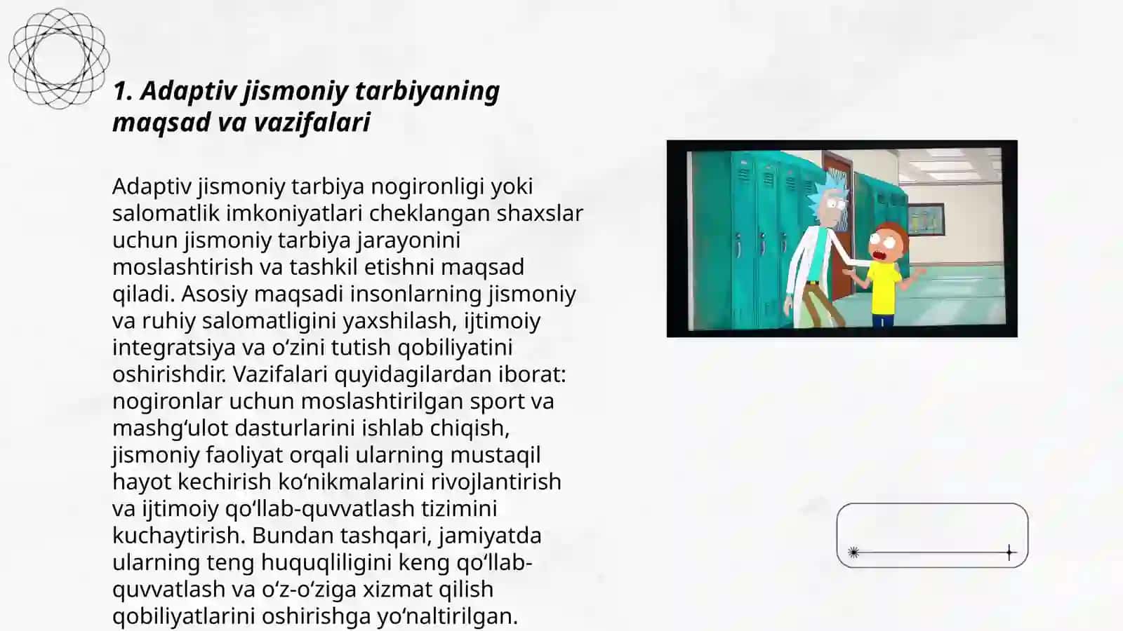 Adaptiv jismoniy tarbiyaning asosiy tarkibiy qismlari (turlari) 3