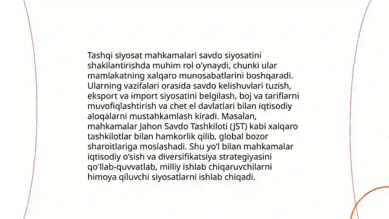 Chet davlatlar bilan savdo-iqtisodiy aloqalarni rivojlantirishda tashqi siyosat mahkamalarining roli 3