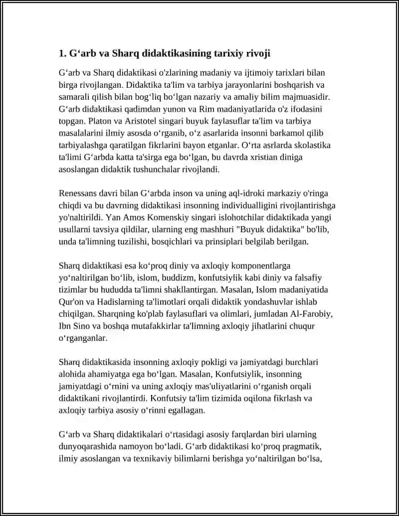 GʻARB VA SHARQ ADABIYOTLARIDA DIDAKTIKA UNING OʻXSHASH VA FARQLI JIHATLARI 3