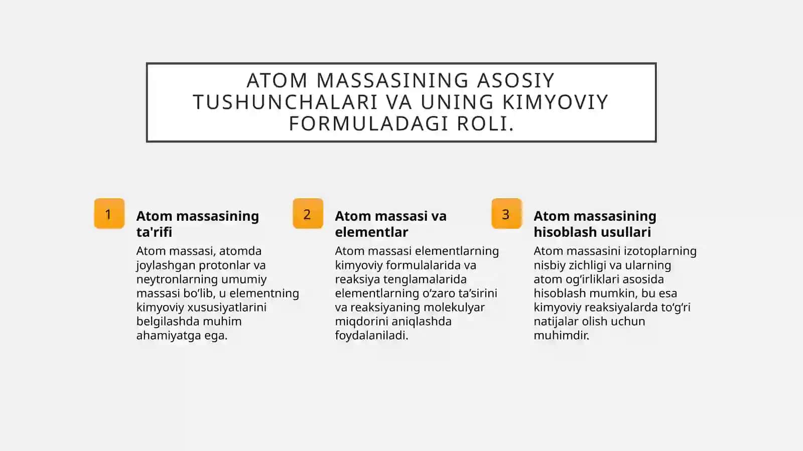 Atommassa.Molekulyarmassa.Moddamiqdori 3