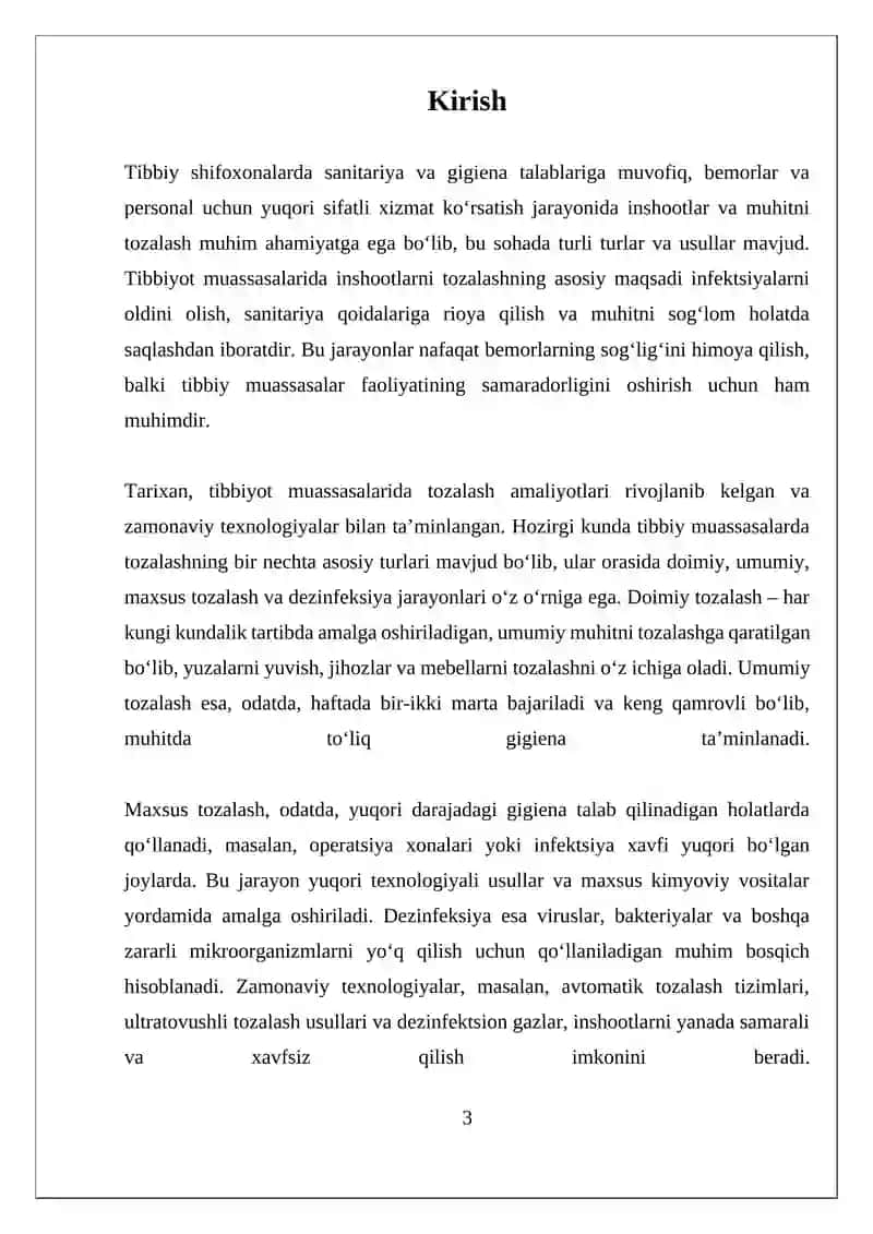 Tibbiy Shifoxonalarda Inshootlar Tozalash 3