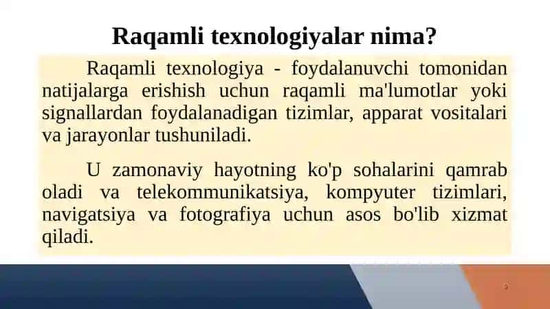 Raqamli texnologiyalar 3