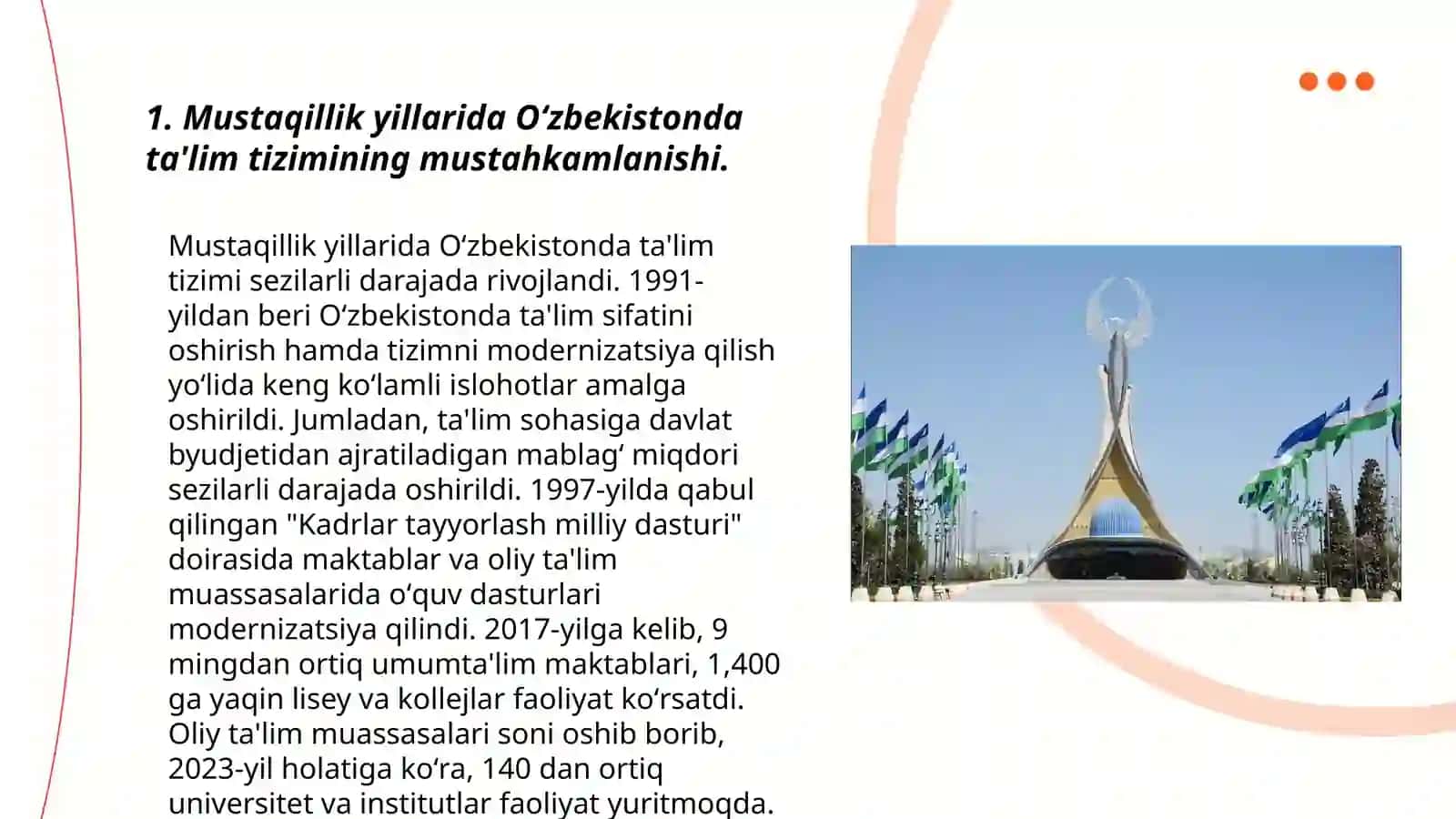 MustaqillikyillaridaOʻzbekistonRespublikasidata'limtizimi 3