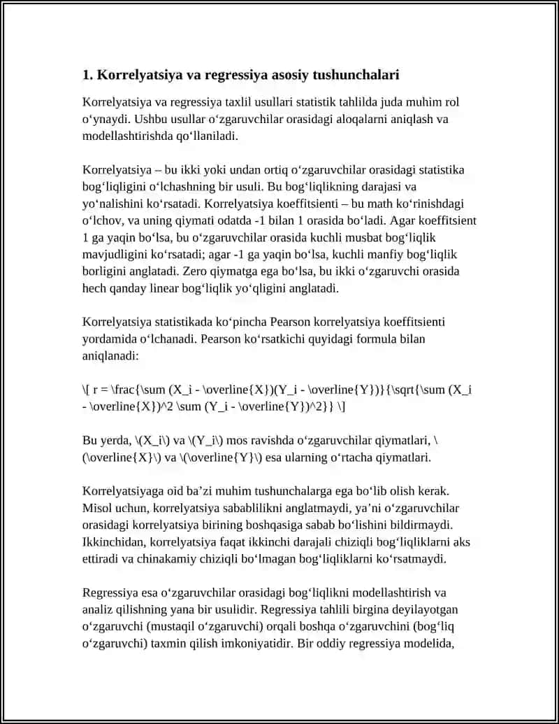 KOLLERYATSION VA REGRESSION TAXLIL USULLARI 3