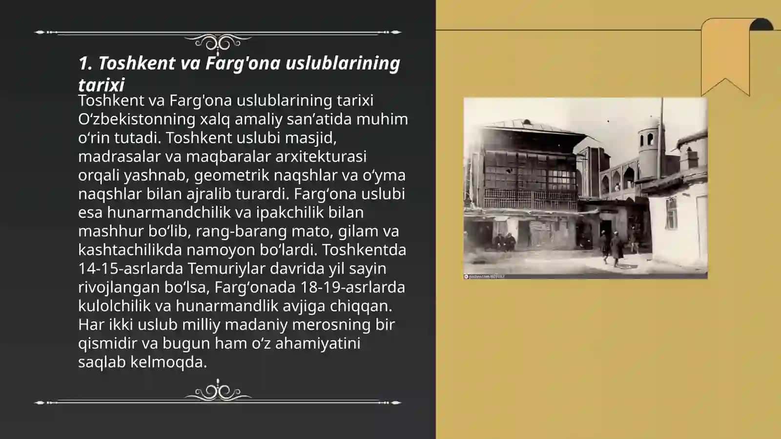 Toshkent va Farg'ona uslublarining tarixi 3