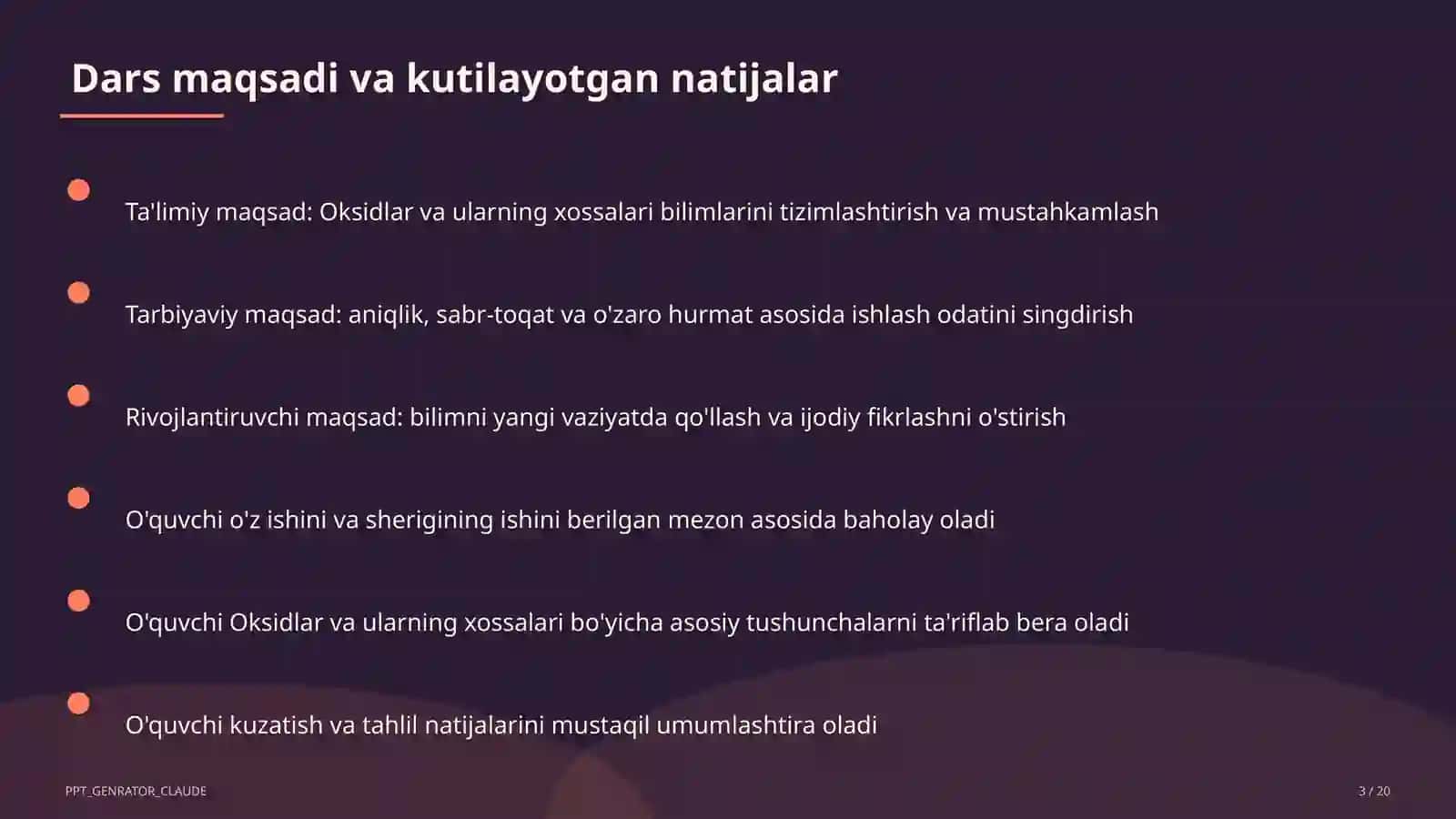 Oksidlar va ularning xossalari (8-sinf) 3