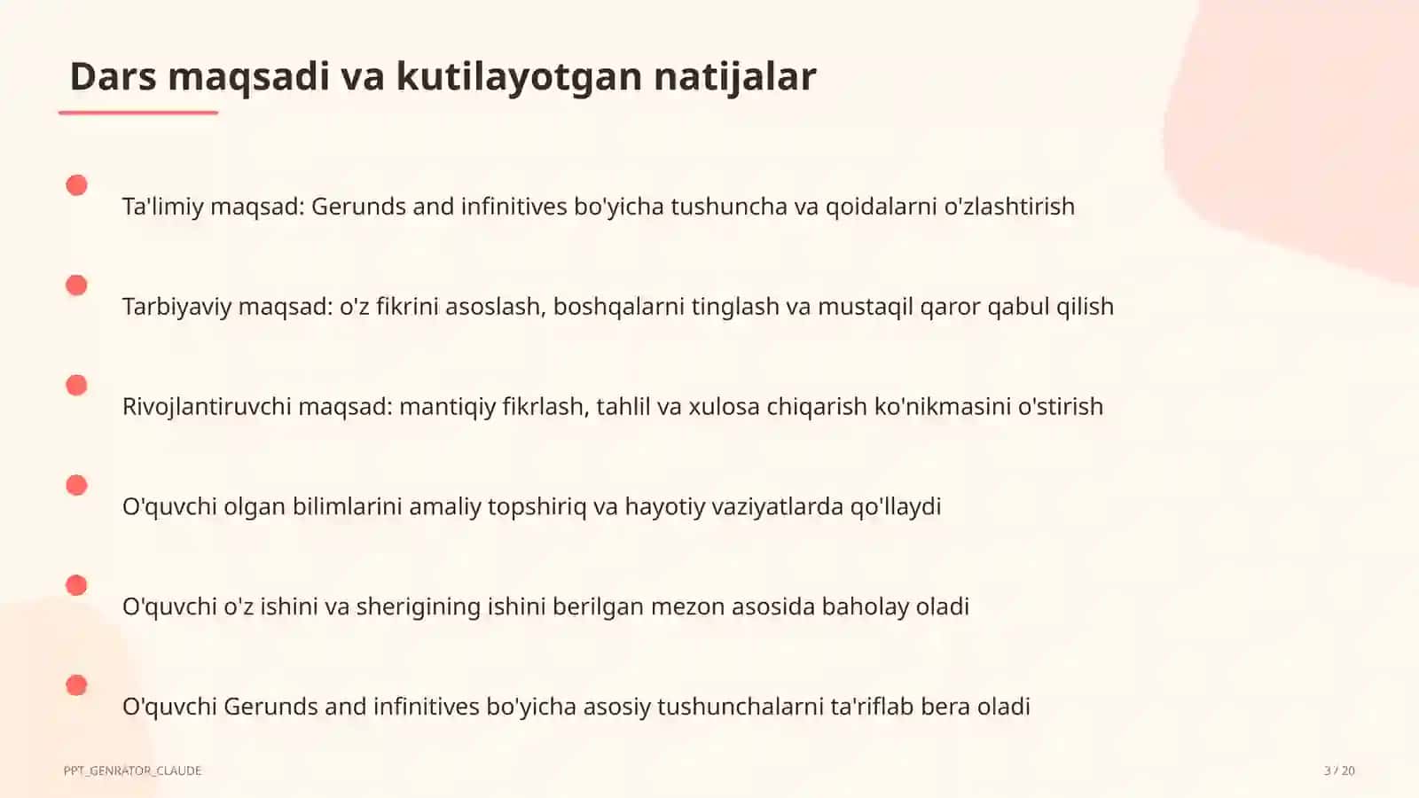 Gerunds and infinitives (11-sinf) 3