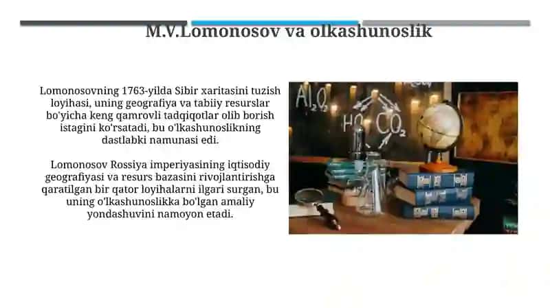 M.V.Lomonosov va olkashunoslik 3