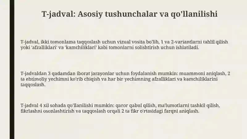 T-jadval, Erkin Yozish va BBB 3