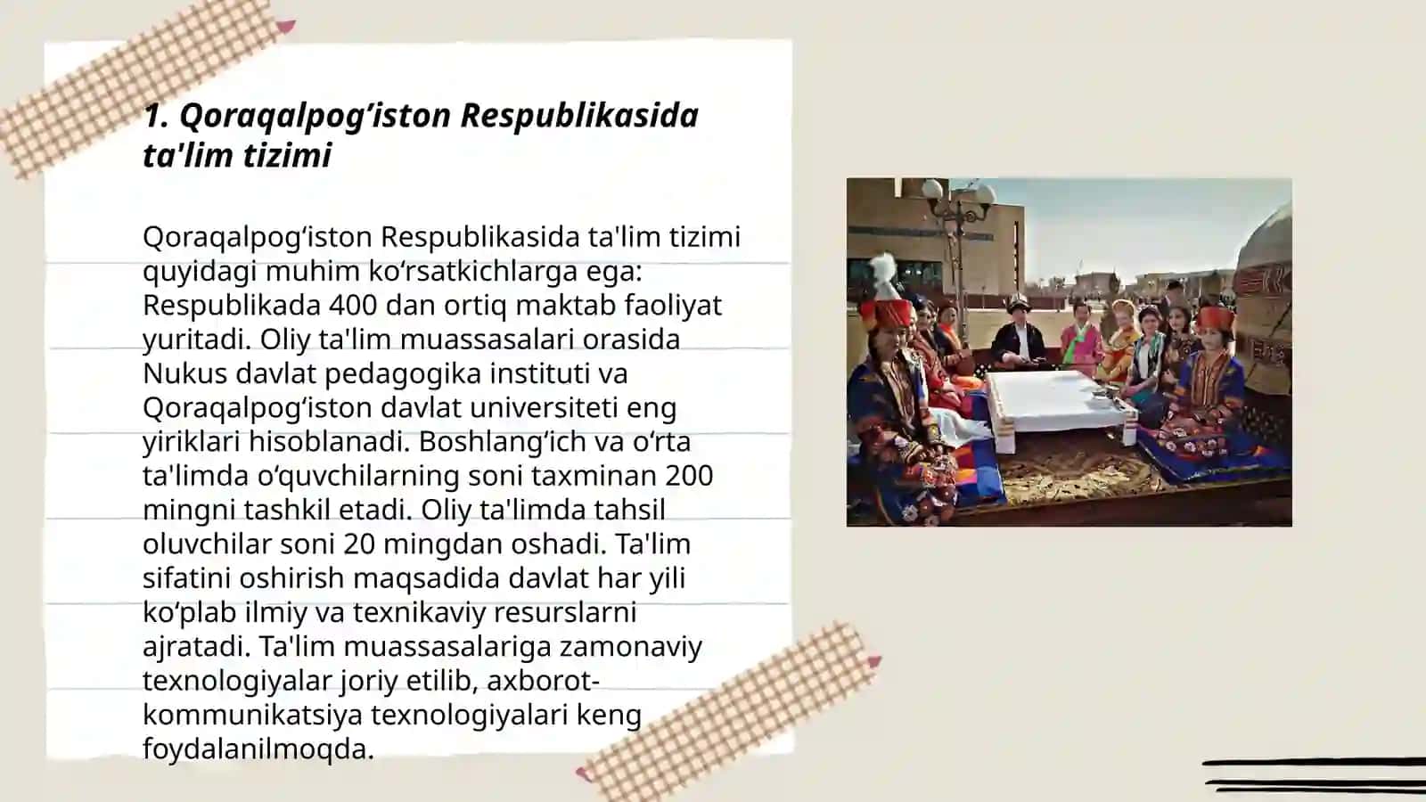 Qoraqalpog’iston Respublikasida ta'lim, fan va madaniyat 3