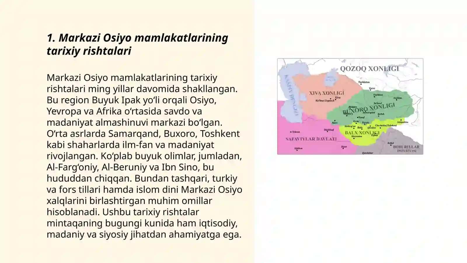 Markazi Osiyo mamlakatlari bilan qardishlik aloqalari 3