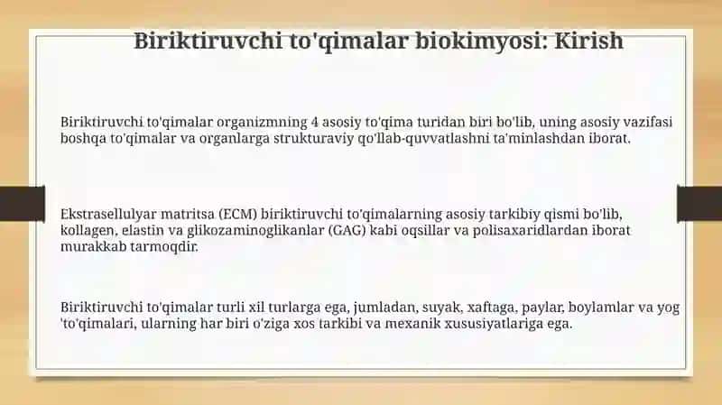 Bog'lovchi to'qimalarning biokimyosi 3