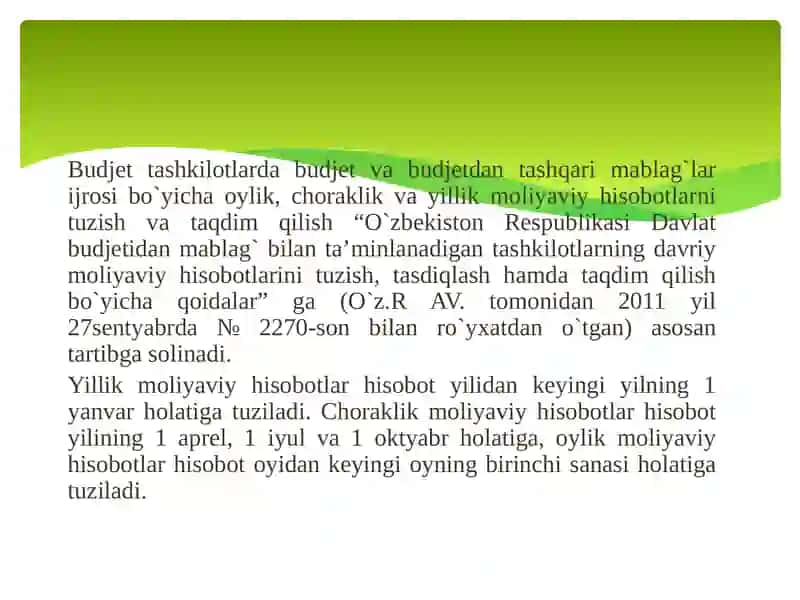 Moliyaviy natijalar to'g'risida hisobotni tuzish 3