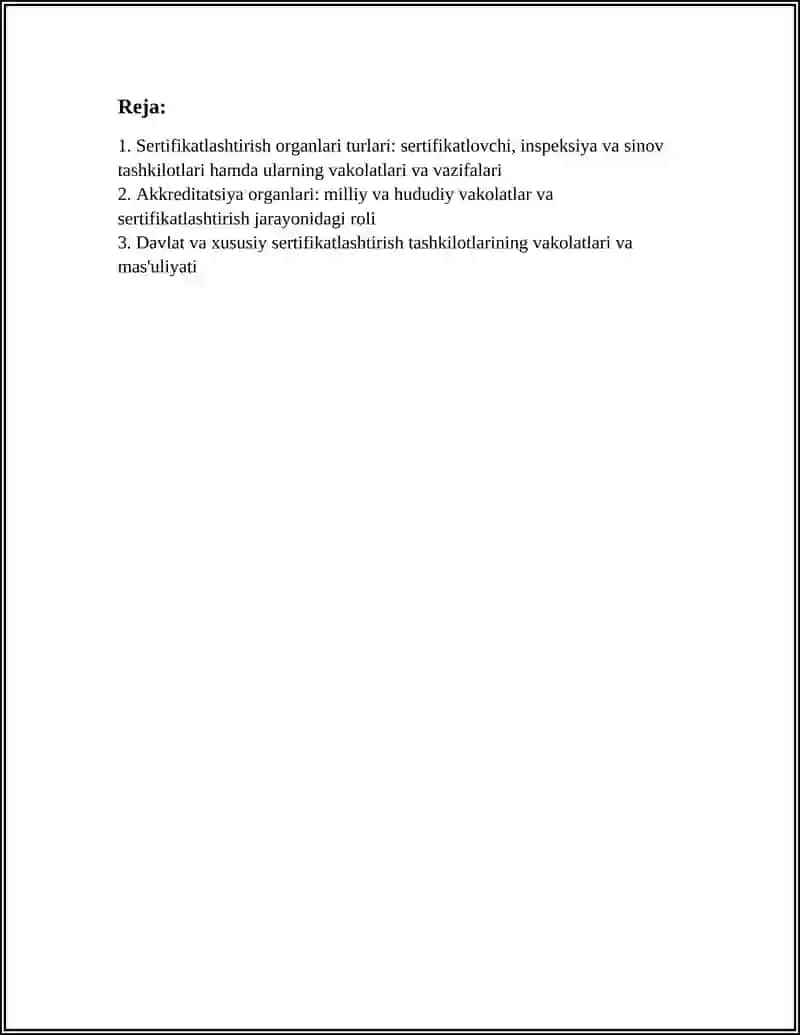 Sertifikatlashtirish sohasida faoliyat olib borbvchi tashkilotlar va ularning vazifalari 3