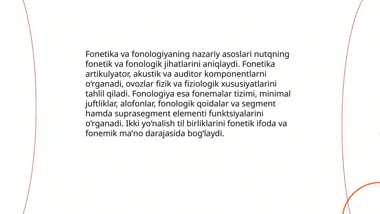 Til sathlari. Tilning fonetik- fonologik sathi 3