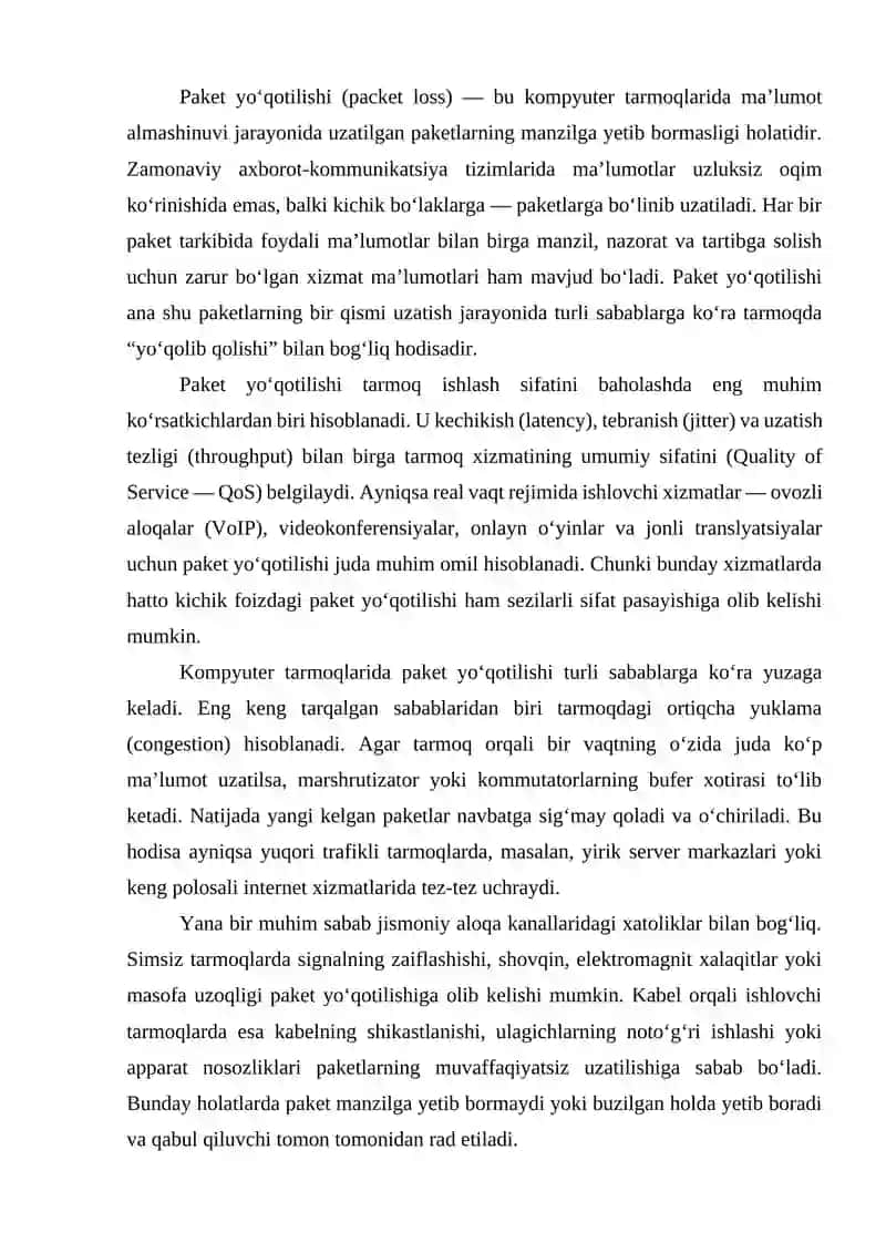 PYTHON’DA PAKETLARNING YO‘QOTILISHINI SIMULYATSIYA QILISH 3