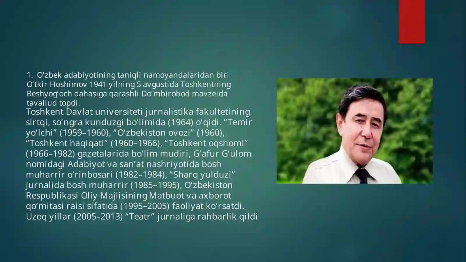 O’TKIR HOSHIMOVNING “URUSHNING SO’NGI QURBONI” ASARI 3