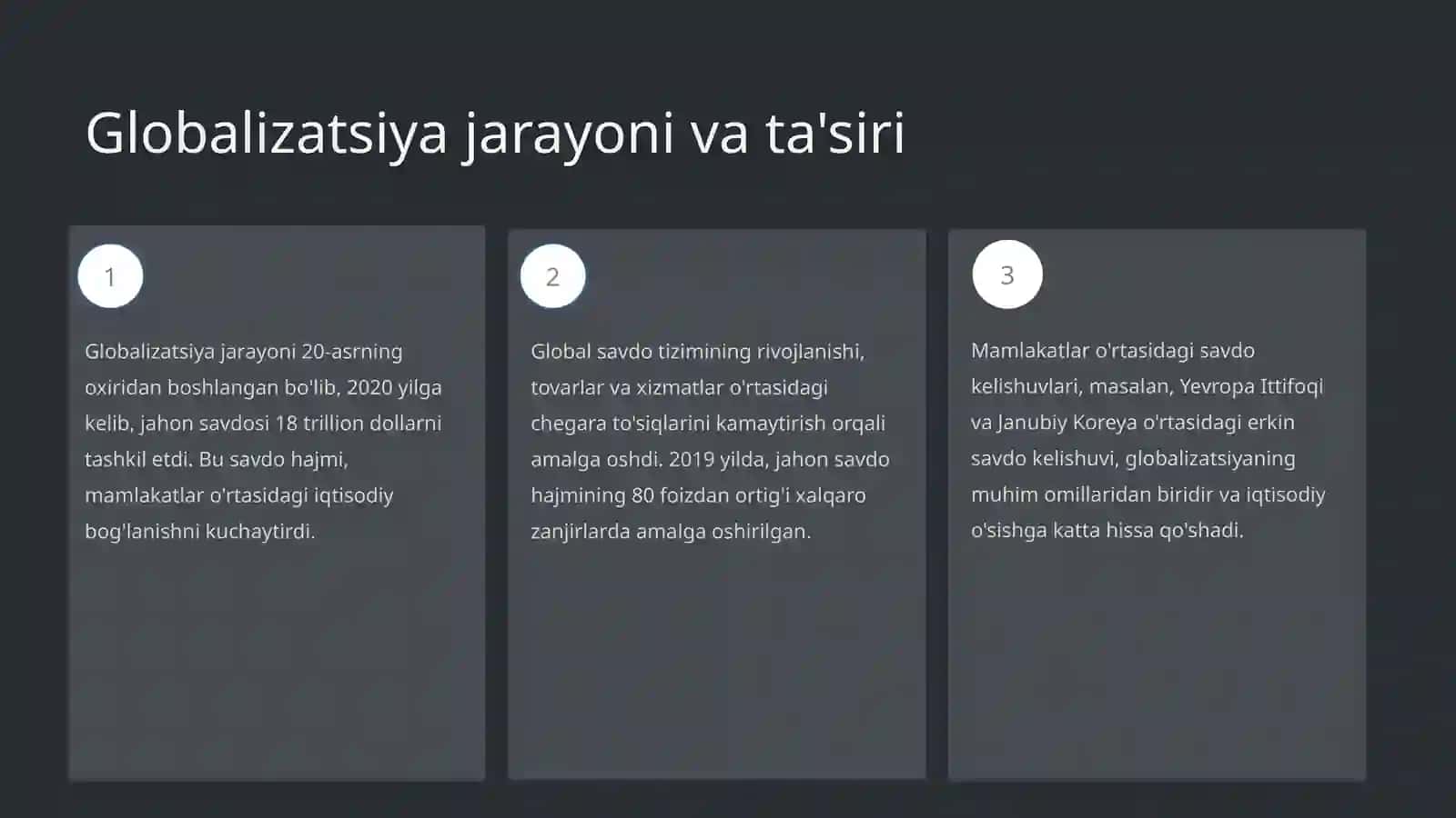 Tashqi savdo munosabatlari rivojlanishiga xos bo'Igan tendentsiyalar 3