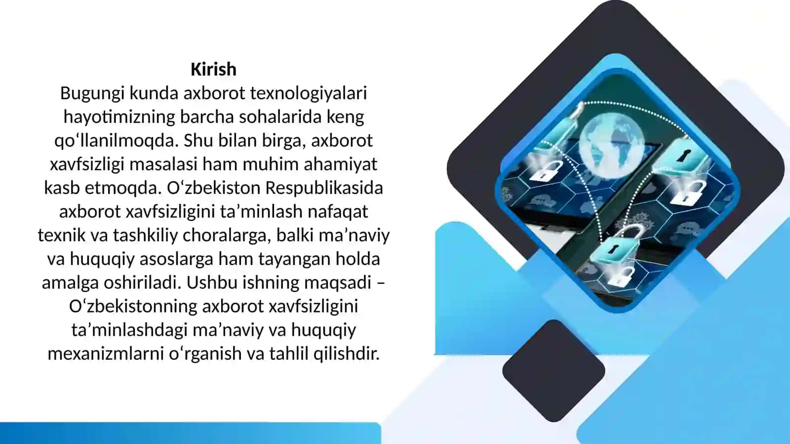 O'zbekistonning axborot xavfsizligi va manaviy va huquqiy asoslari 3