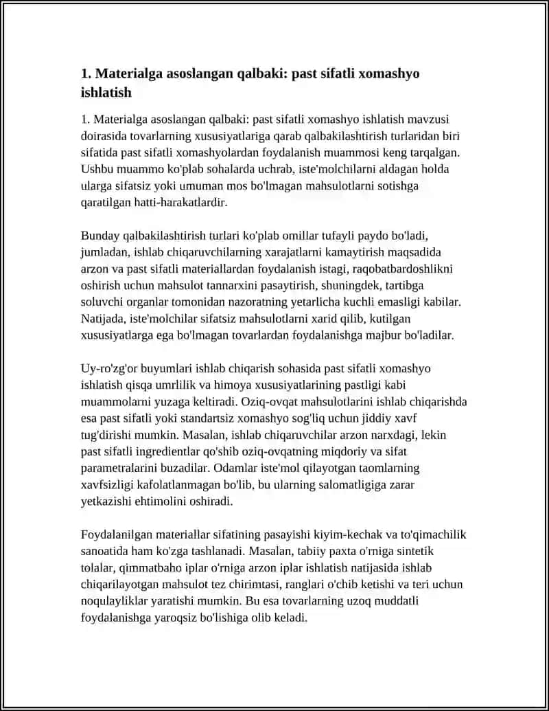 TOVARLARNING XUSUSIYATLARIGA QARAB QALBAKILASHTIRISHTURLARI 3
